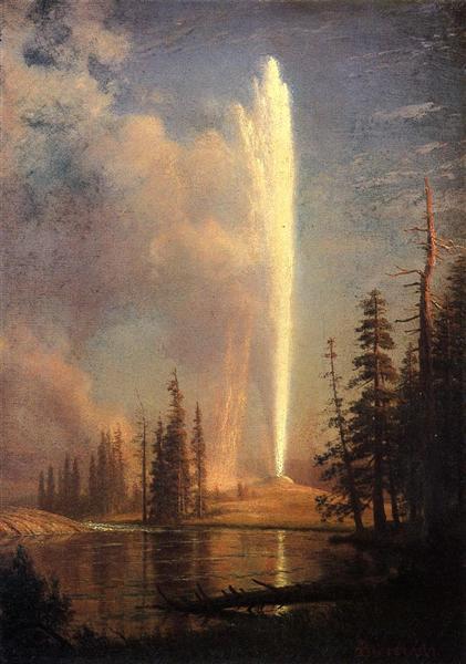 Albert Bierstadt Oil Painting Old Faithful - Click Image to Close